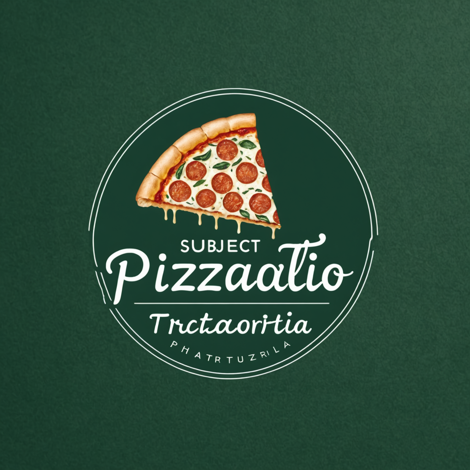 Pizzaiolo Trattoria & Pizzeria logo featuring handwritten style text with deep forest green background and warm cream lettering, representing authentic Canadian pizza delivery service