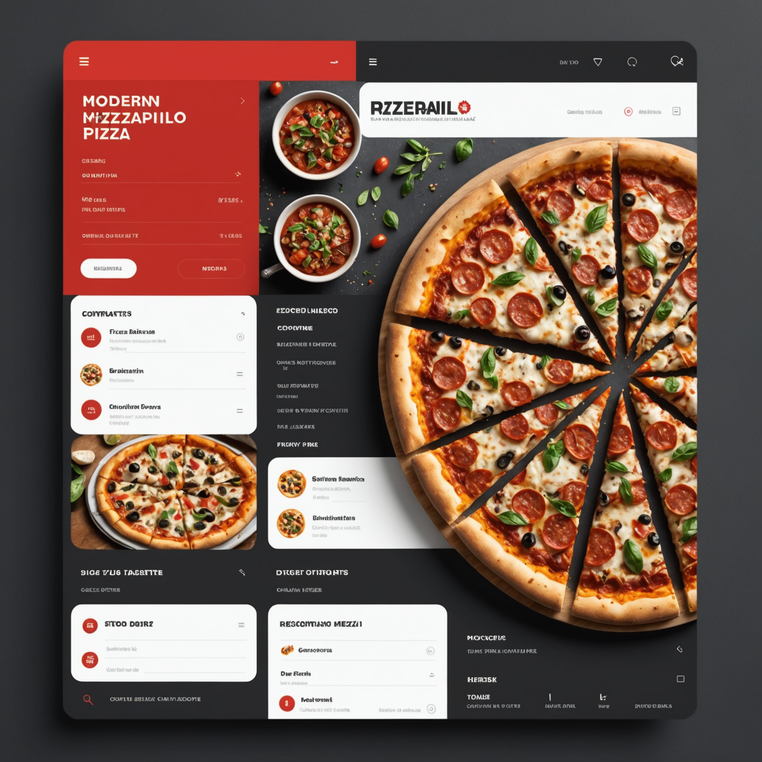 Modern corporate pizzaiolo pizza ordering portal dashboard showing delivery schedule, menu options, and account management features for Canadian businesses