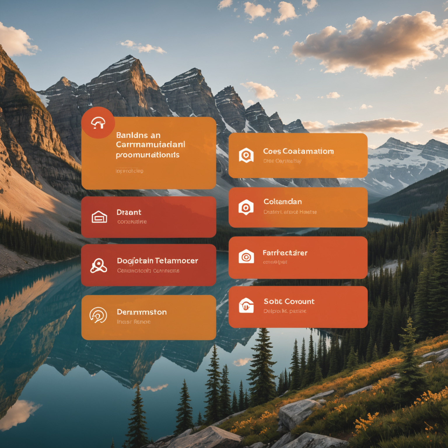 Visual representation of transparent policy updates showing notification bells, email alerts, and clear communication channels in warm Canadian-inspired color palette